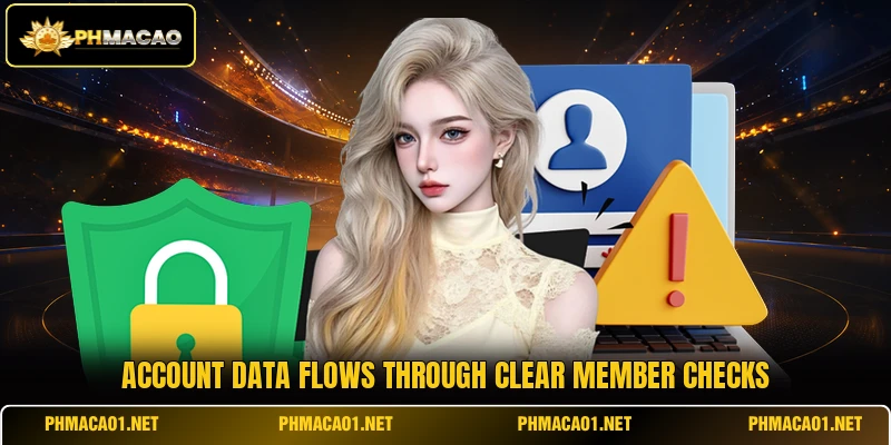 Account data flows through clear member checks
