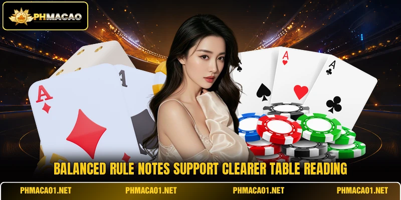 Balanced rule notes support clearer table reading