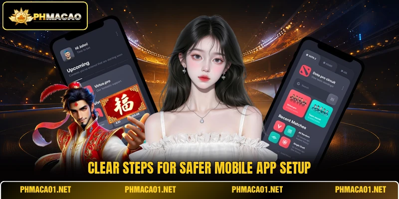 Clear steps for safer mobile app setup