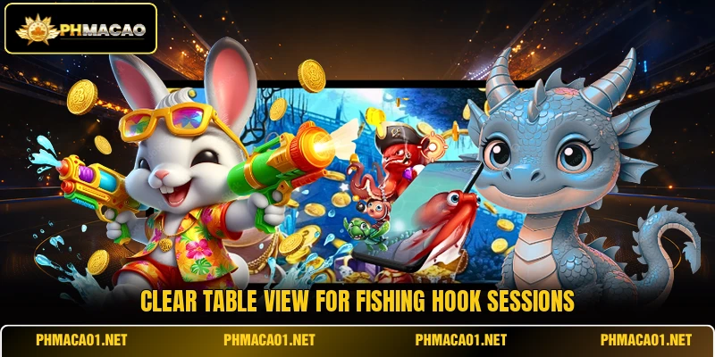 Clear table view for Fishing Hook sessions