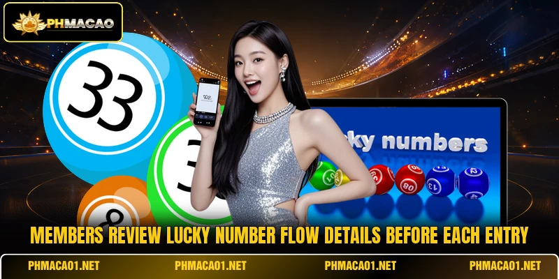 Members review Lucky Number Flow details before each entry