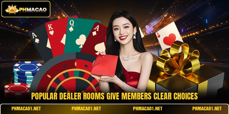 Popular dealer rooms give members clear choices