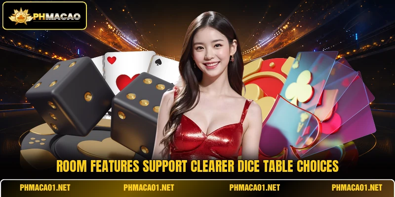 Room features support clearer dice table choices