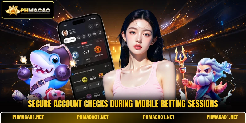 Secure account checks during mobile betting sessions