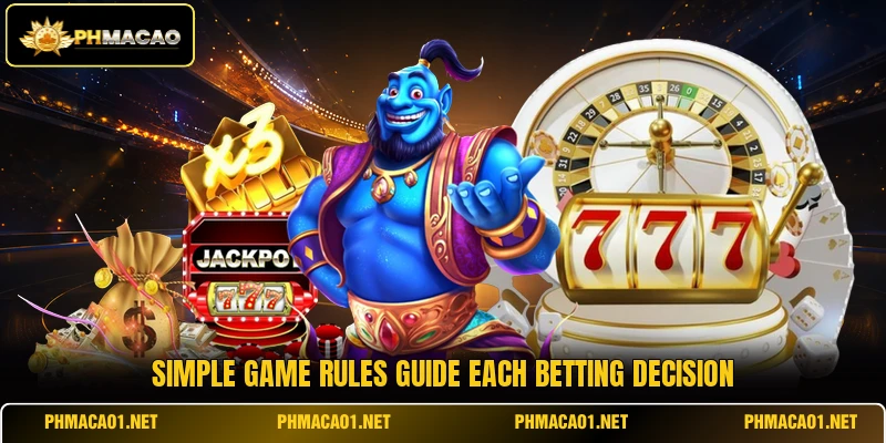 Simple game rules guide each betting decision
