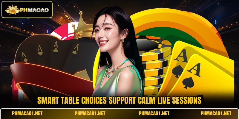 Smart table choices support calm live sessions